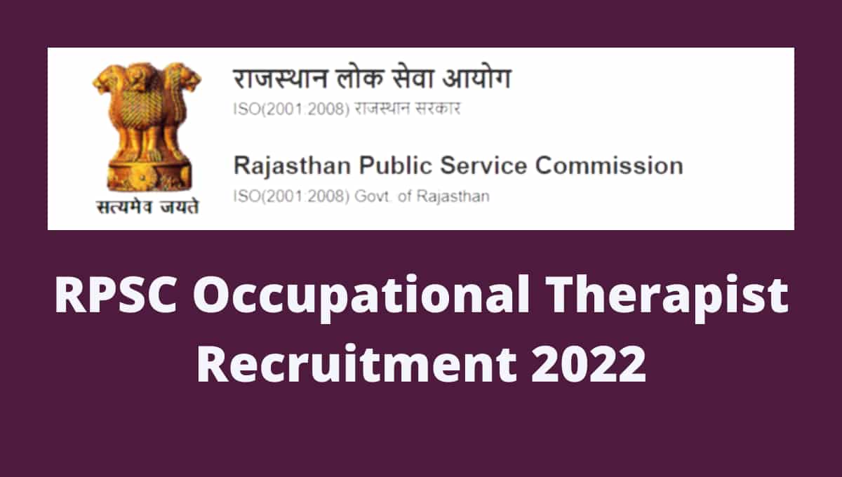 Rajasthan Occupational Therapist Vacancy 2022